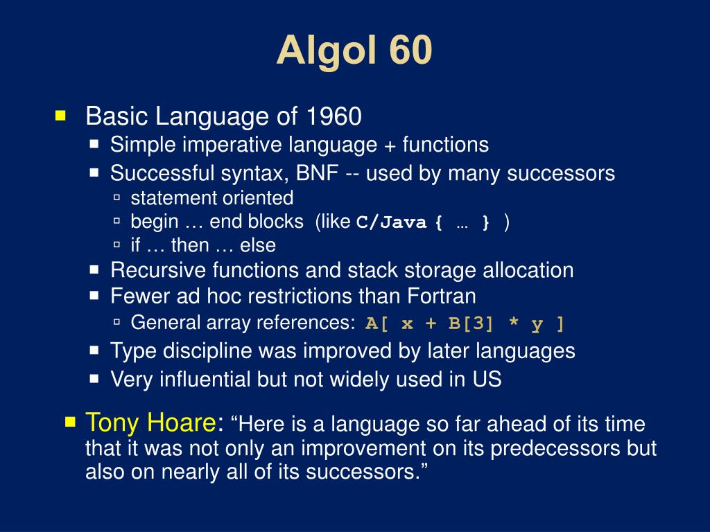 PPT The Algol Family and Haskell PowerPoint Presentation, free