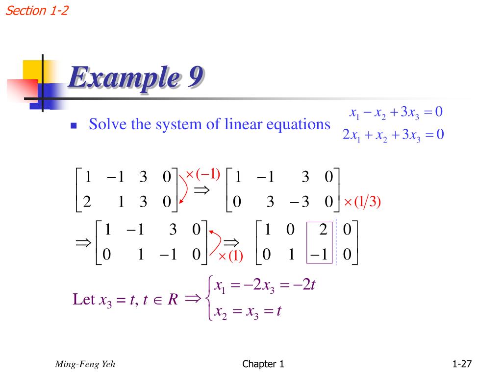 PPT Chap. 1 Systems of Linear Equations PowerPoint Presentation, free