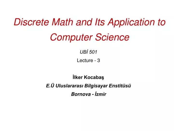 PPT Discrete Math and Its Application to Computer