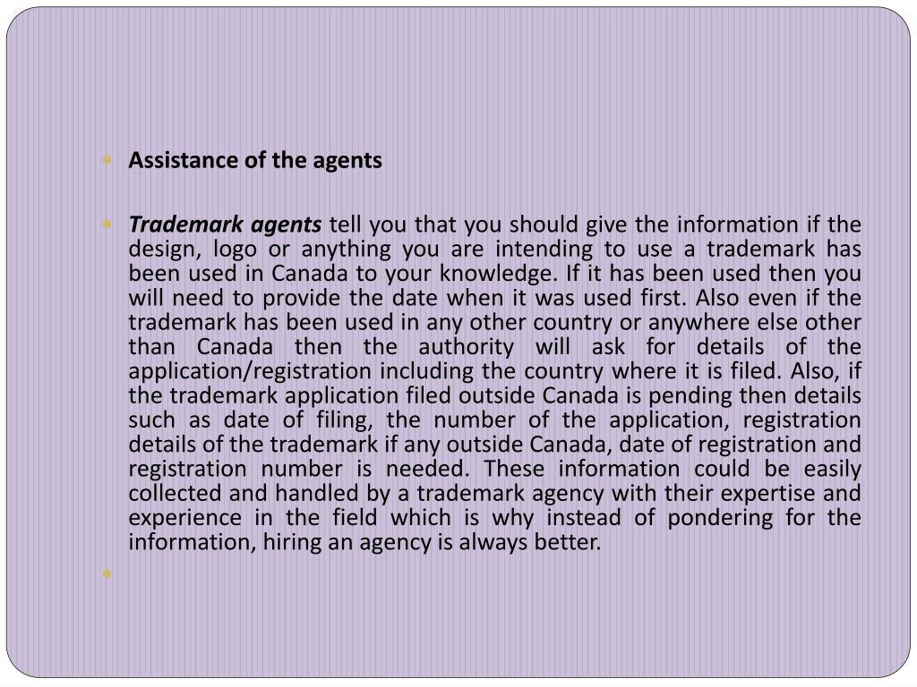 PPT Canadian Trademark Agency And Its Role In Filing For Tradema