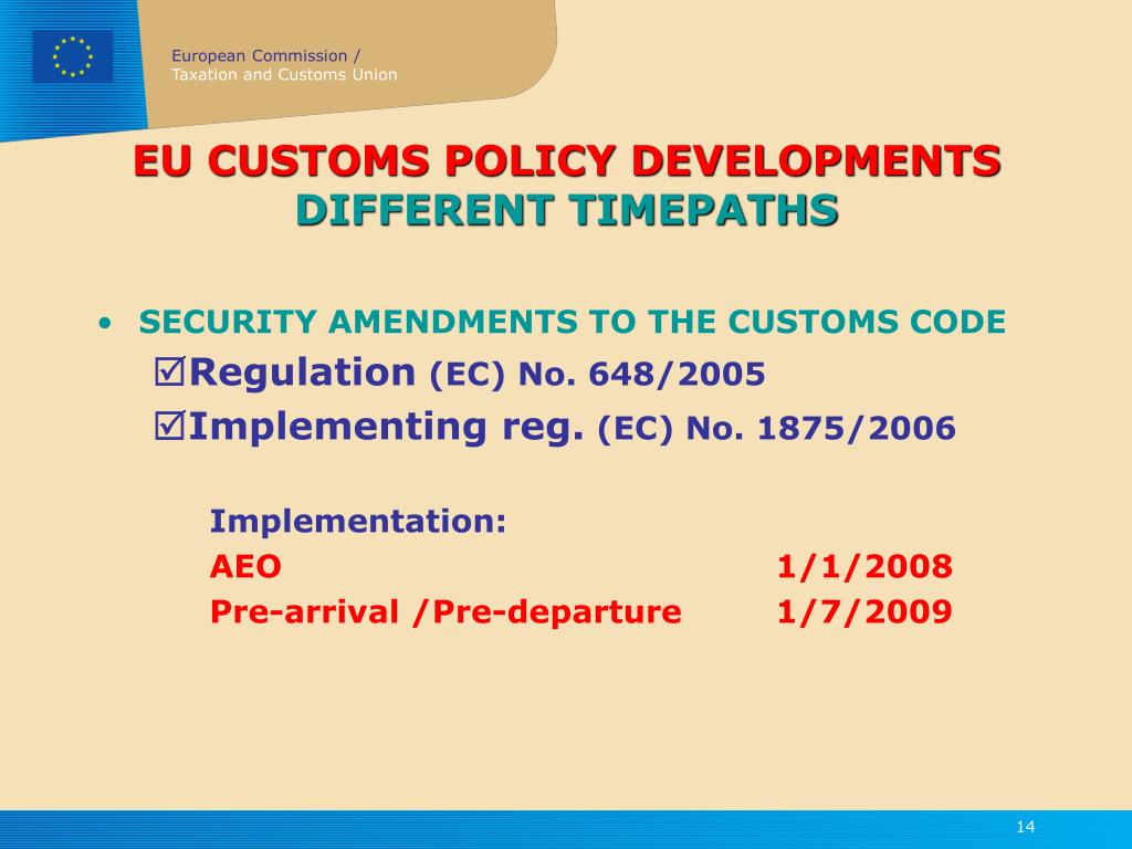 PPT EU Customs Policy Developments Supply chain security a case study
