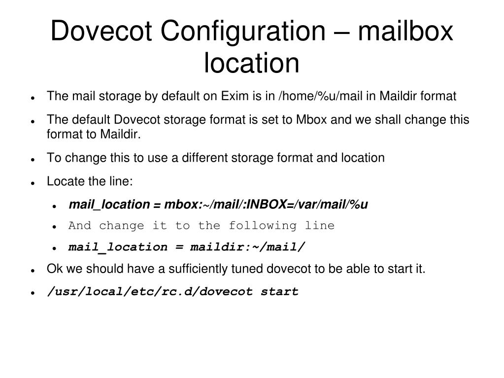 PPT Implementing POP3 and IMAP4 Using Dovecot PowerPoint Presentation