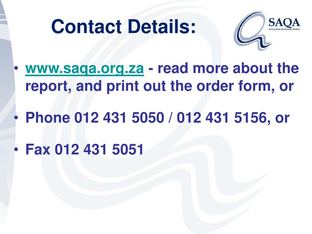 PPT South African Qualifications Authority PowerPoint Presentation