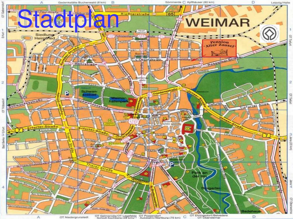 Weimar Landkarte PPT Weimar, die Stadt der deutschen Klassik, GoetheundSchiller