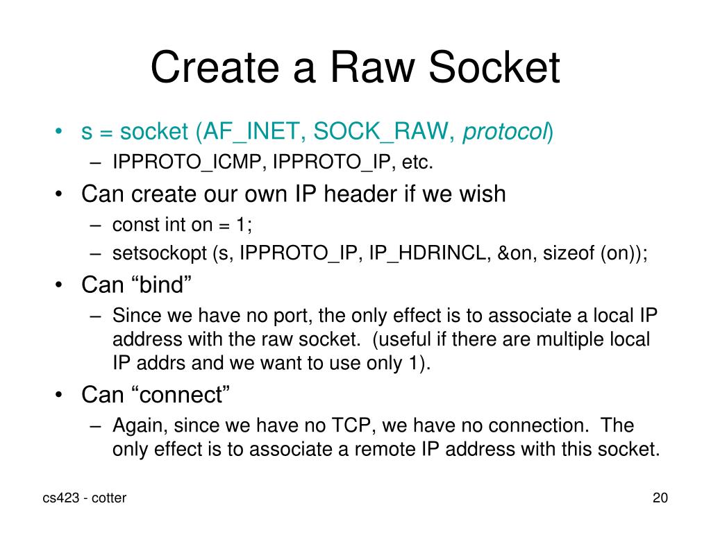 PPT Raw Sockets (+ other) PowerPoint Presentation, free download ID6071699