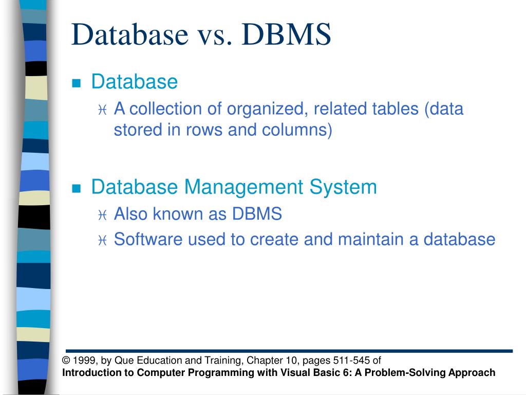 PPT Database vs. DBMS PowerPoint Presentation, free download ID6075891