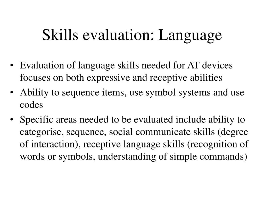 PPT Assistive Technology Assessment Skills evaluation PowerPoint