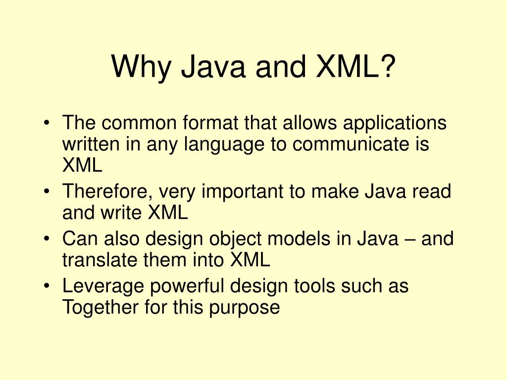 PPT Java and XML Platform independence meets language independence
