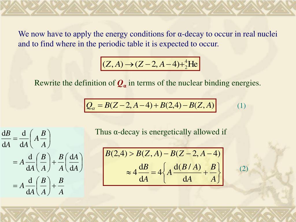PPT Chapter 8 Alpha Decay PowerPoint Presentation, free