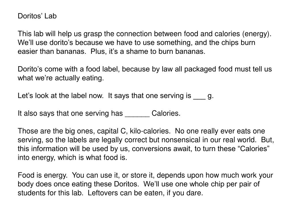 PPT Dorito’s Lab NOTES PowerPoint Presentation, free download ID