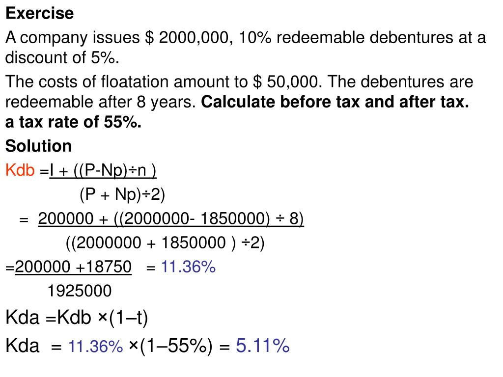 PPT Cost of Perpetual Debt and Redeemable Debt