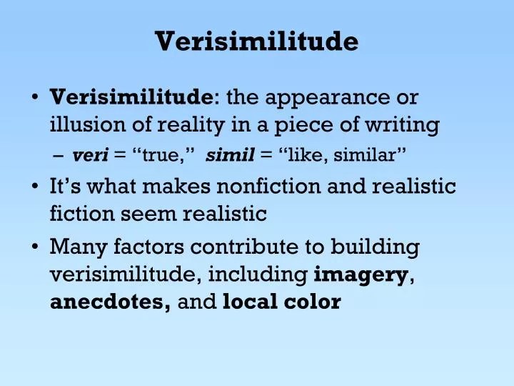 PPT Verisimilitude PowerPoint Presentation, free download ID6090404