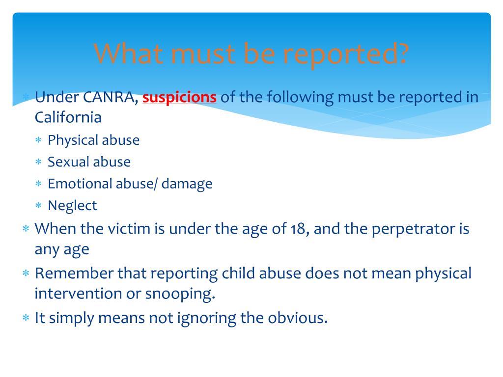 PPT California Child Abuse & Mandated Reporter PowerPoint