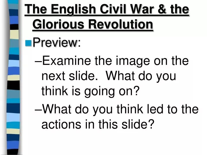 PPT The English Civil War & the Glorious Revolution Preview