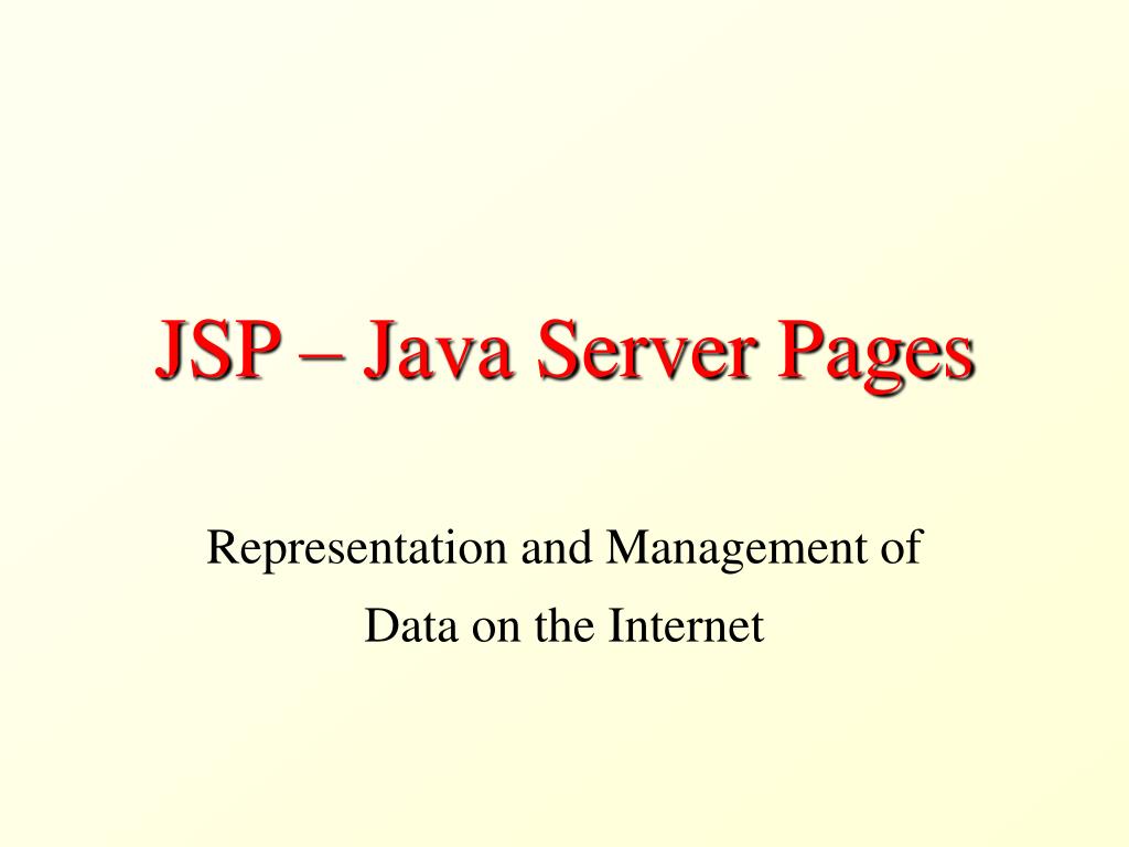 PPT JSP Java Server Pages PowerPoint Presentation, free download