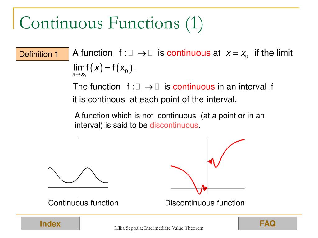 PPT 4.1 Intermediate Value Theorem for Continuous Functions