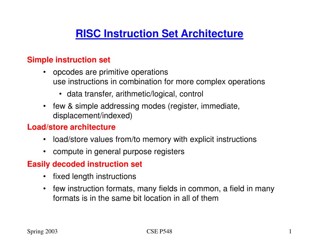 PPT RISC Instruction Set Architecture PowerPoint Presentation, free
