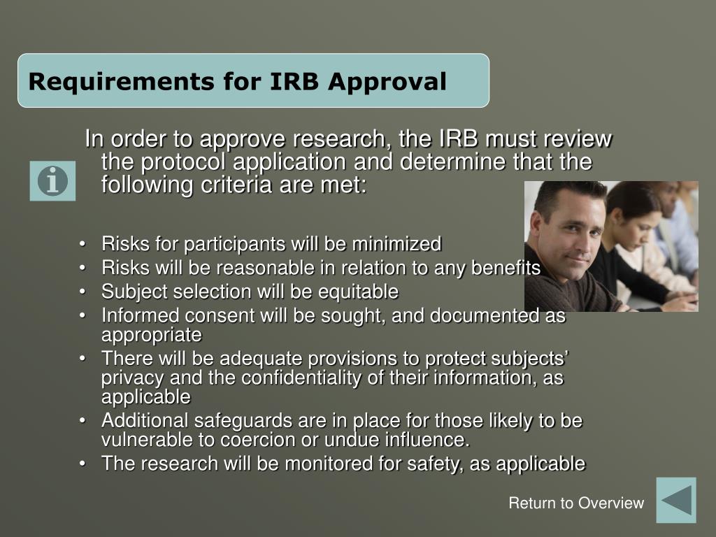 PPT The Process of IRB Review Steps to Approval of Your Research