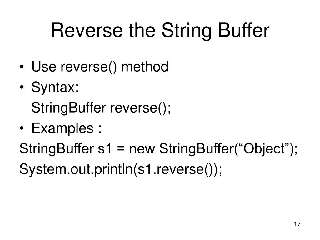 PPT StringBuffer Class In Java PowerPoint Presentation, free download