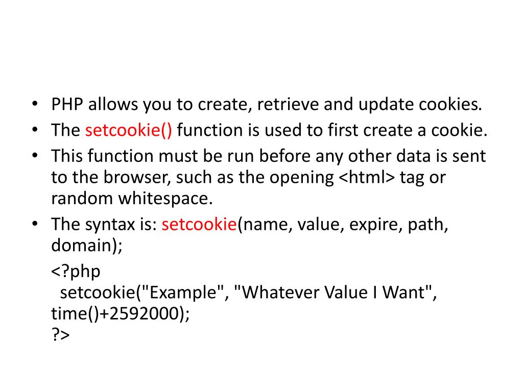 PPT PHP Cookies PowerPoint Presentation, free download ID6111721