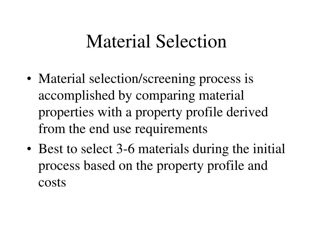 PPT Material Selection PowerPoint Presentation, free download ID