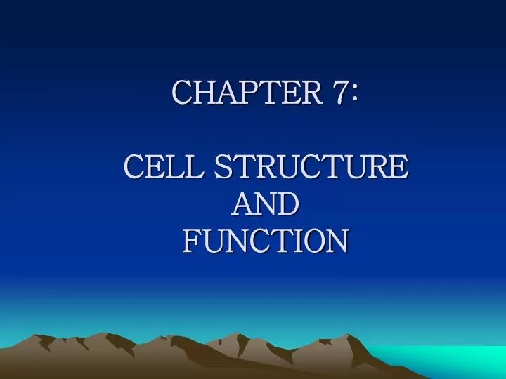 Biology Chapter 7 Cell Structure and Function Review Quiz