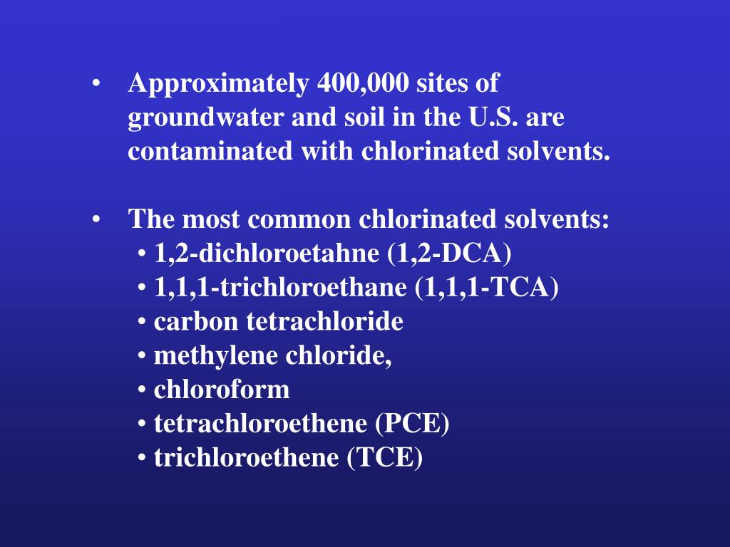 PPT Chlorinated Solvent Contamination PowerPoint Presentation, free