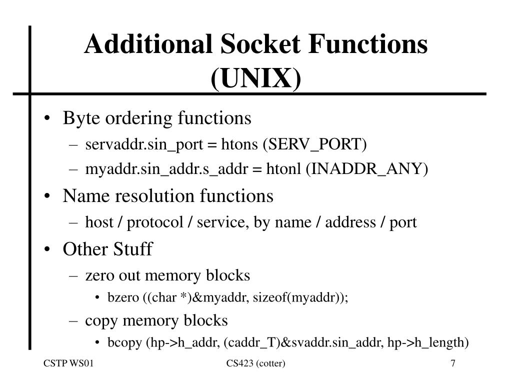 PPT Sockets Programming in UNIX PowerPoint Presentation, free