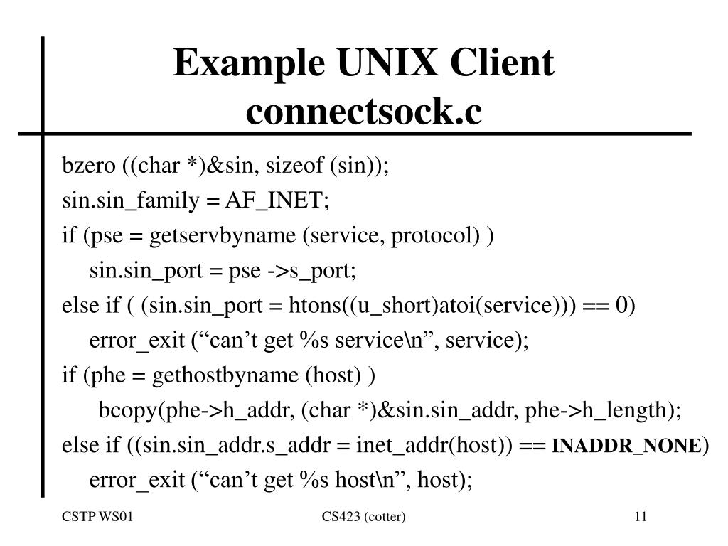 PPT Sockets Programming in UNIX PowerPoint Presentation, free