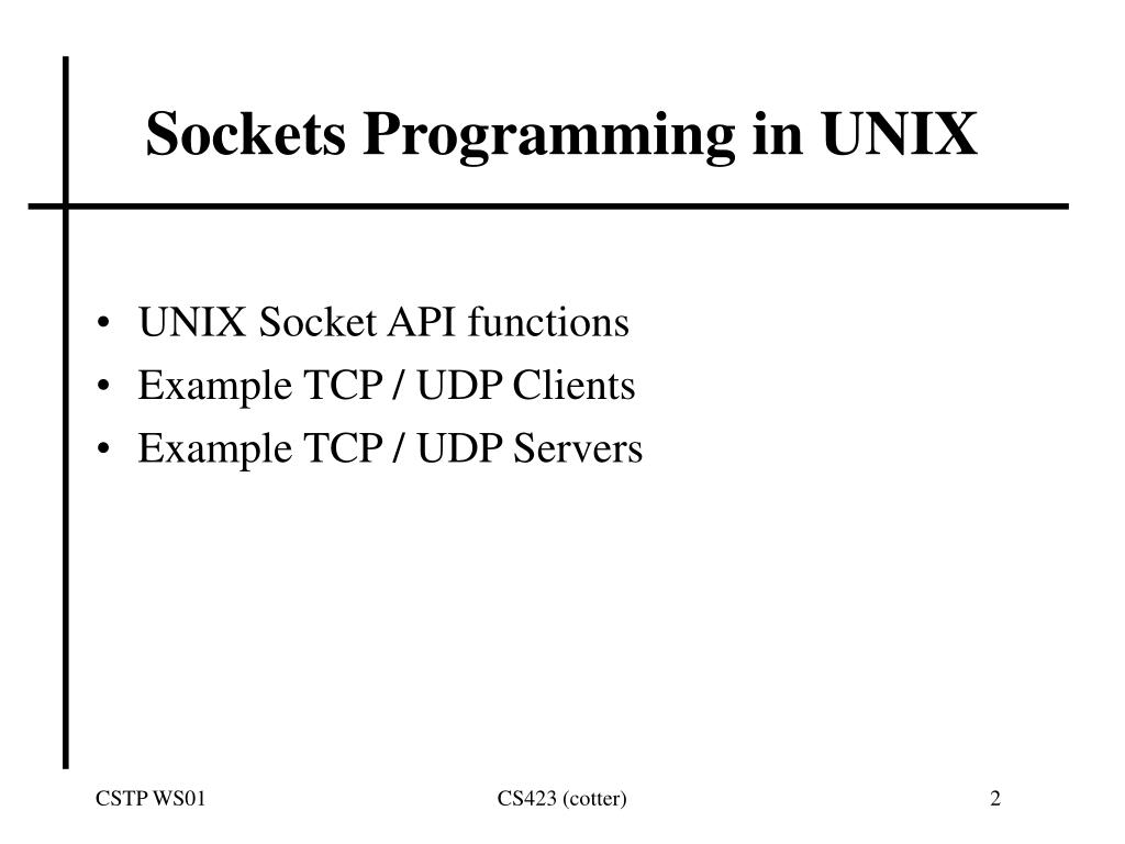 PPT Sockets Programming in UNIX PowerPoint Presentation, free