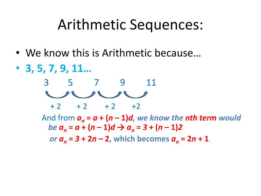 PPT RECURSIVE SEQUENCES vs. ARITHMETIC SEQUENCES PowerPoint