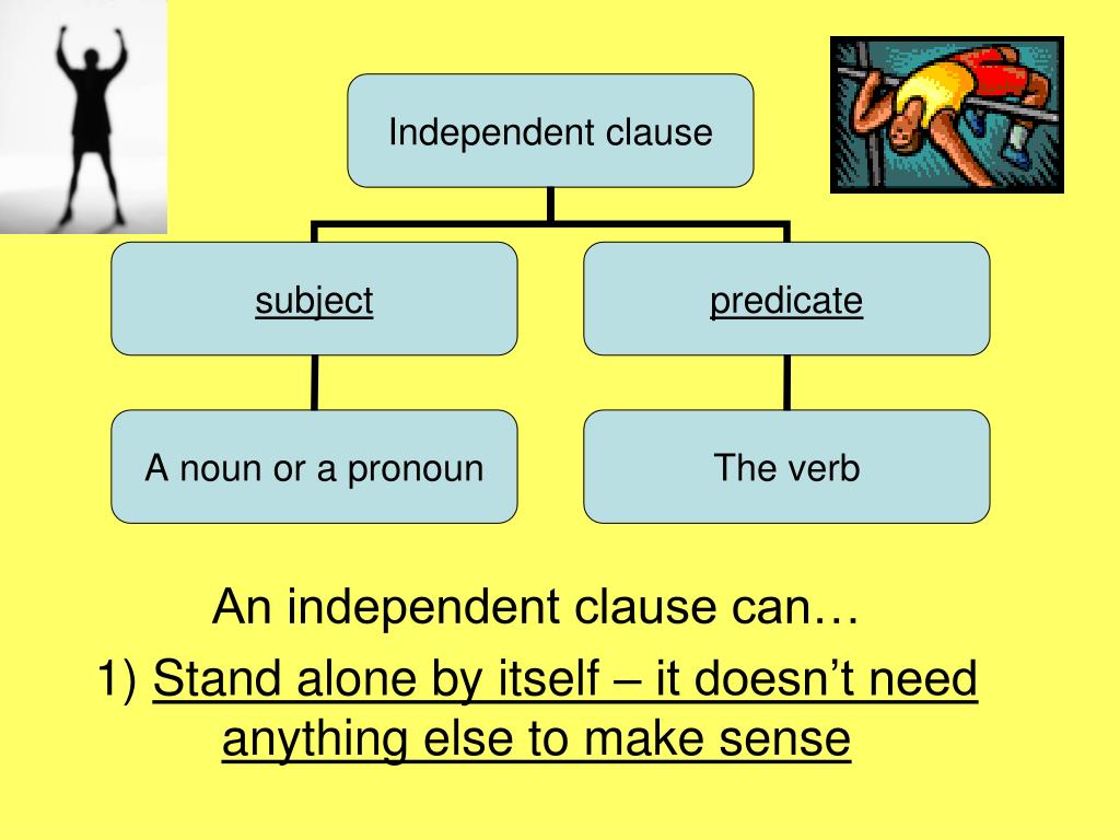 PPT An independent clause can… 1) Stand alone by itself it doesn’t