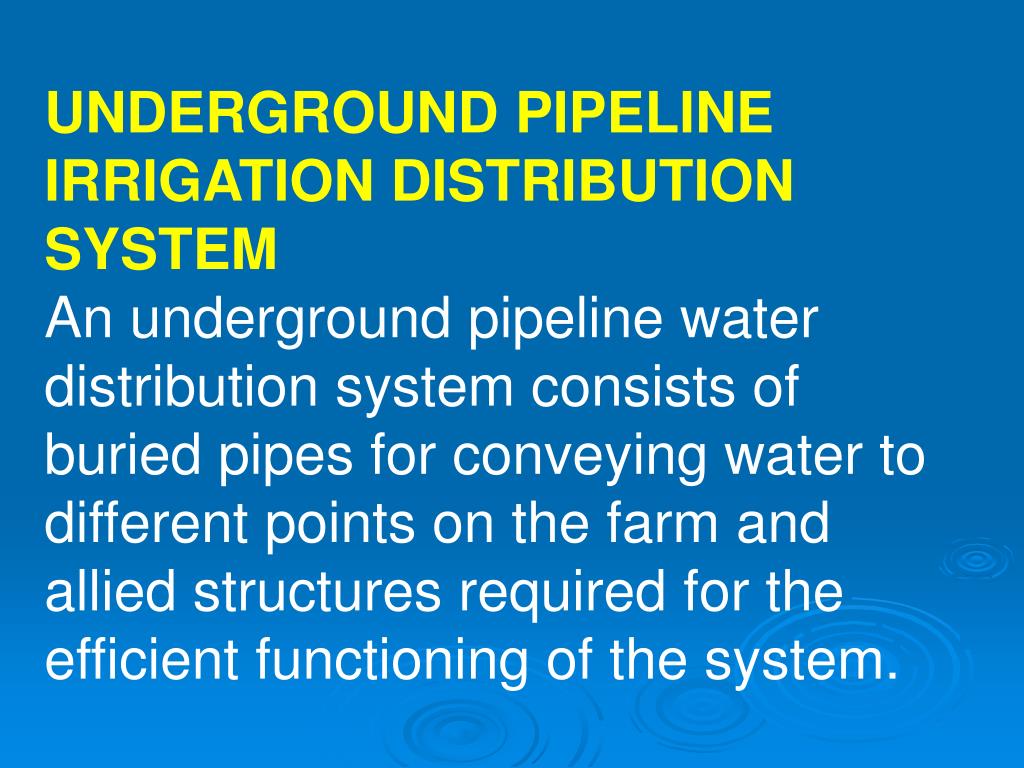 PPT Lec.16 Underground pipeline irrigation system structures for