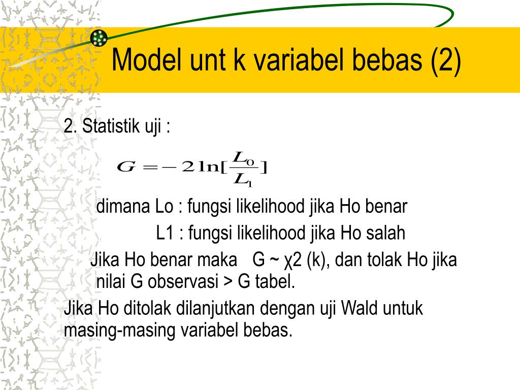 PPT REGRESI LOGISTIK PowerPoint Presentation, free download ID6128799