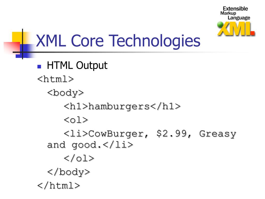 PPT XML PowerPoint Presentation, free download ID6129466