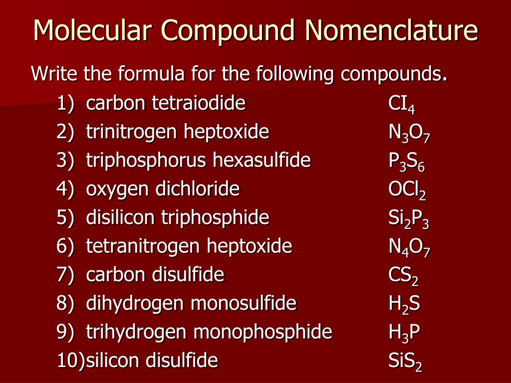 PPT Modern Chemistry Chapter 7 Chemical Formulas & Chemical Compounds