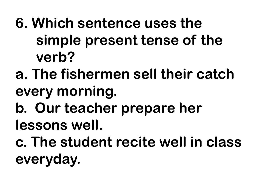 PPT Reviewer for Simple Present Tense of Verbs Directions Underline