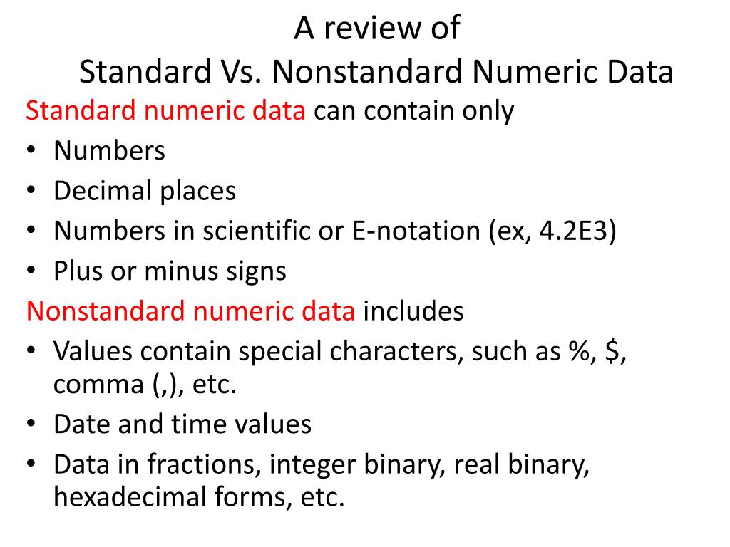 Standard Vs Non Standard Supplemental Data at Carolyn Tapia blog