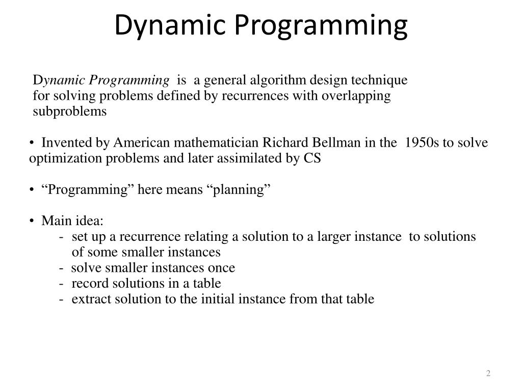 PPT Dynamic Programming PowerPoint Presentation, free download ID