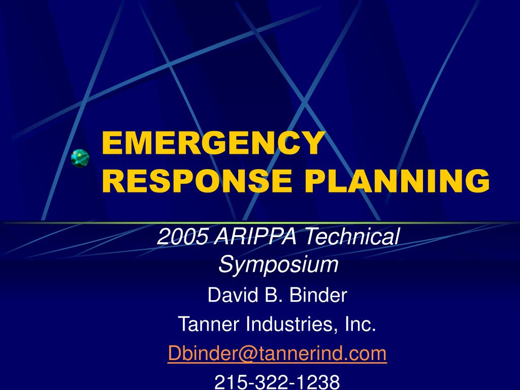 PPT EMERGENCY RESPONSE PLANNING PowerPoint Presentation, free