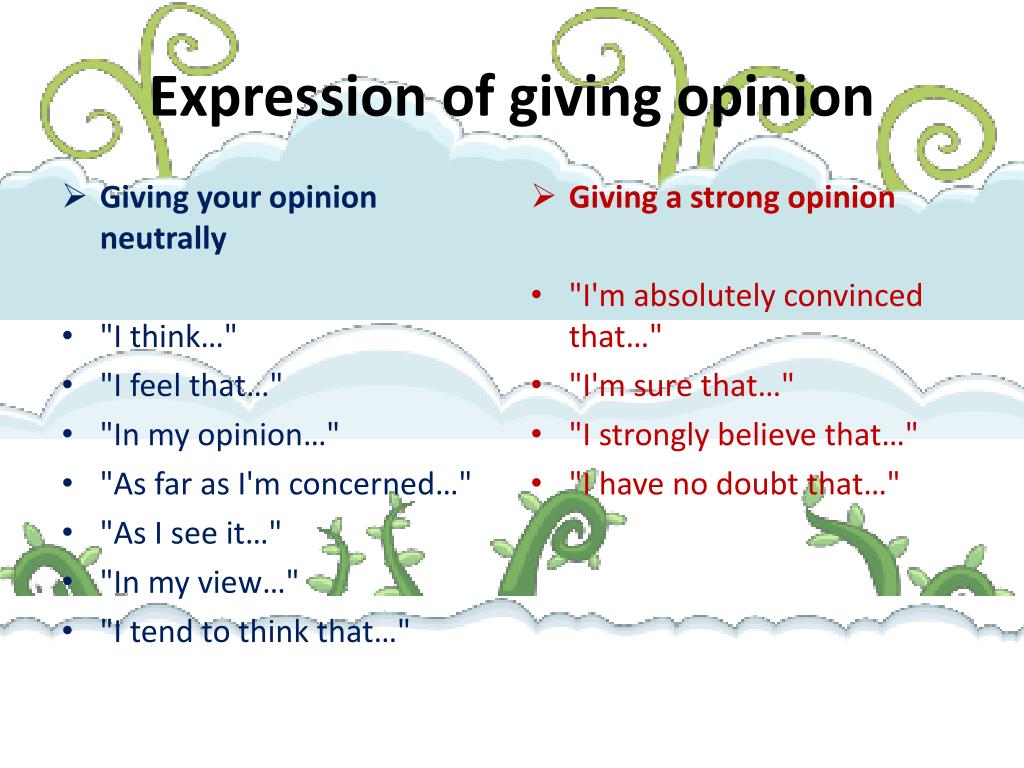 PPT GIVING OPINION PowerPoint Presentation, free download ID6148429
