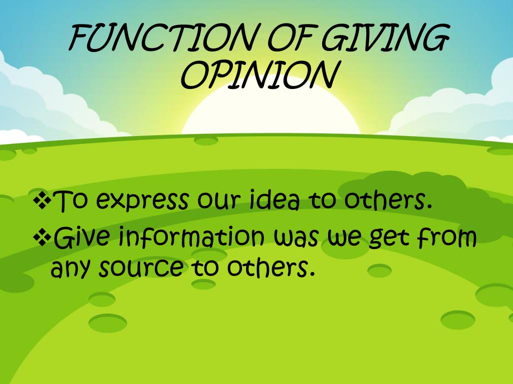PPT GIVING OPINION PowerPoint Presentation, free download ID6148429