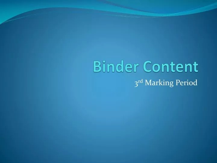 PPT Binder Content PowerPoint Presentation, free download ID6150284