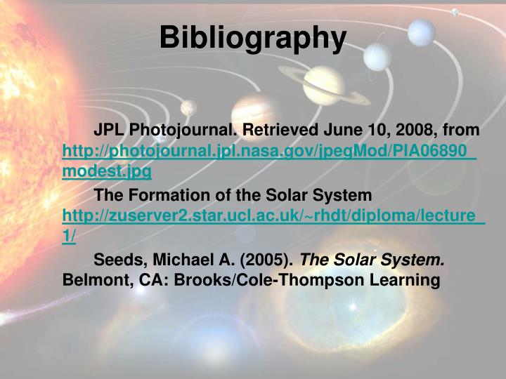 PPT Characteristics of the Solar System PowerPoint Presentation ID