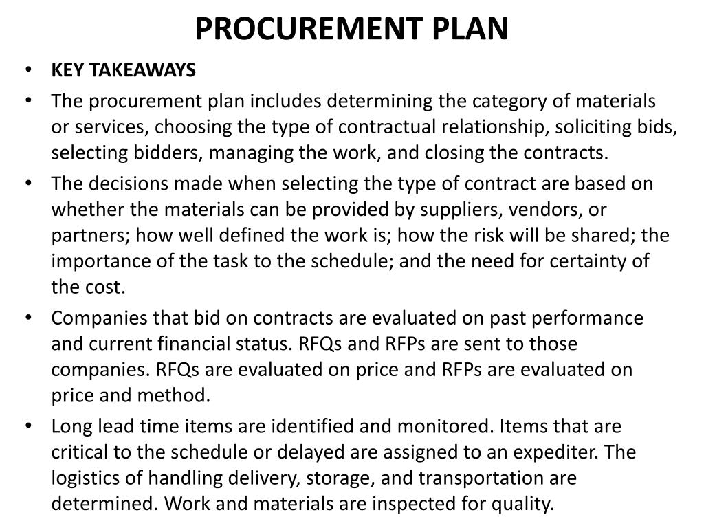 PPT PROCUREMENT PLAN PowerPoint Presentation, free download ID6151483