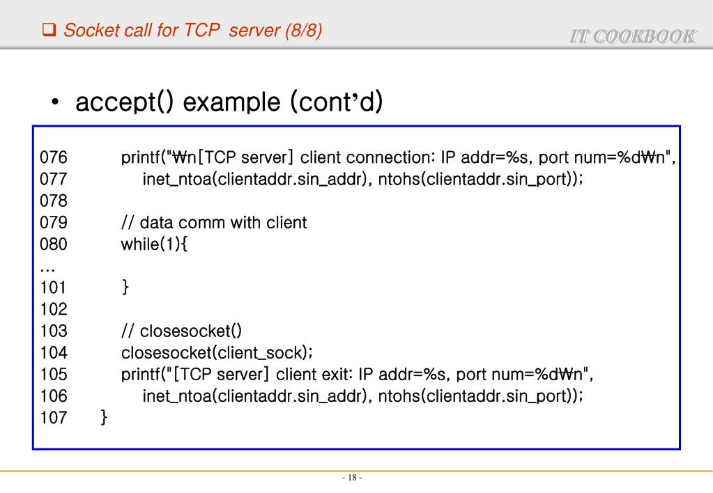 PPT Chapter 04. TCP Server/Client PowerPoint Presentation, free