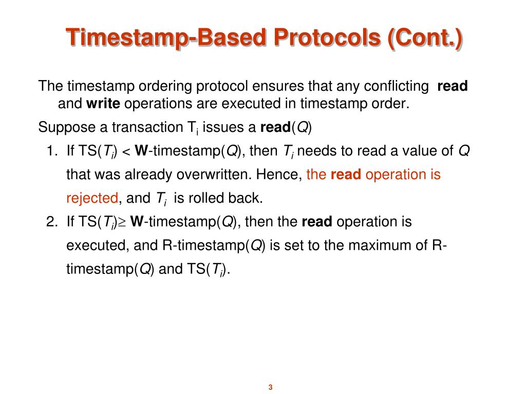 PPT Timestampbased Concurrency Control PowerPoint
