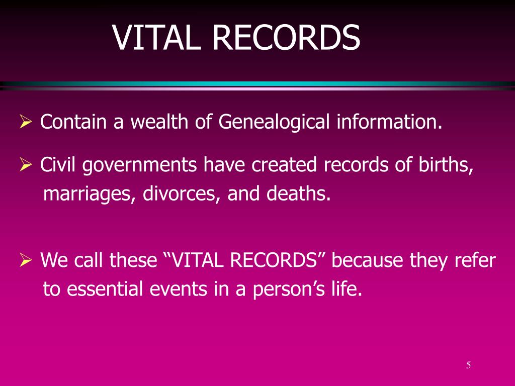 PPT Vital Records YOUR Most Critical Information. PowerPoint