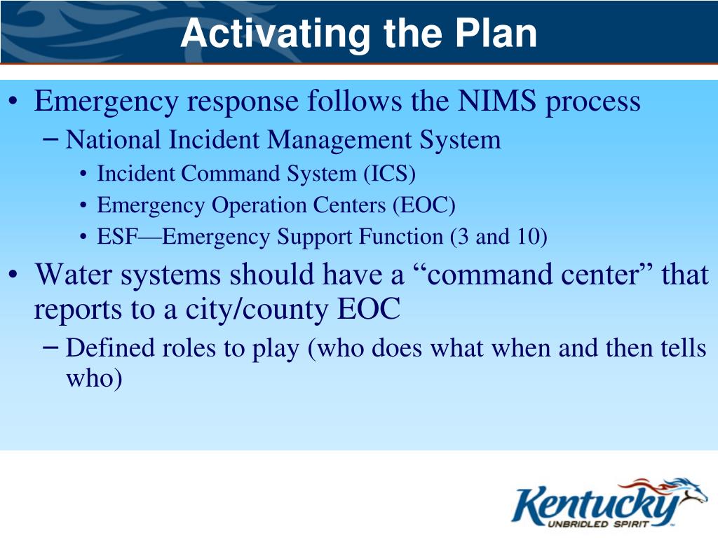 PPT Drinking Water Emergency Response Public Water System Role in