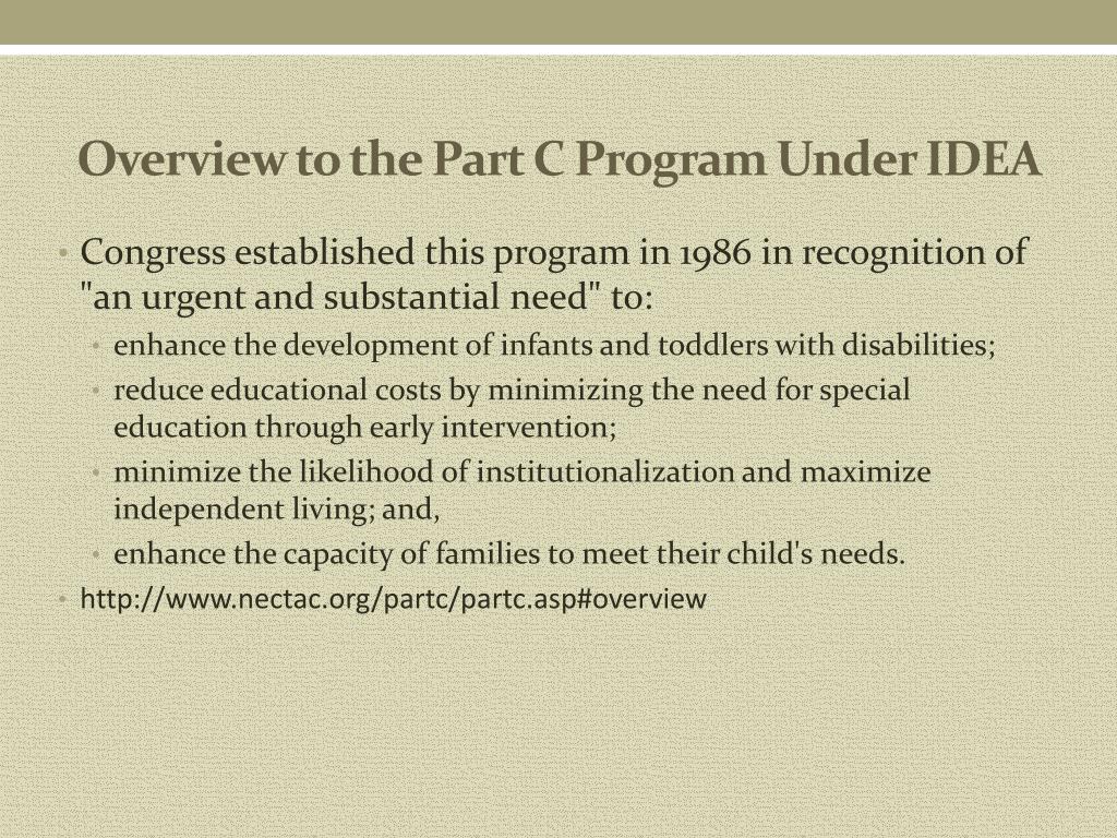 PPT Early Intervention, Natural Environments, Part C, IFSP PowerPoint